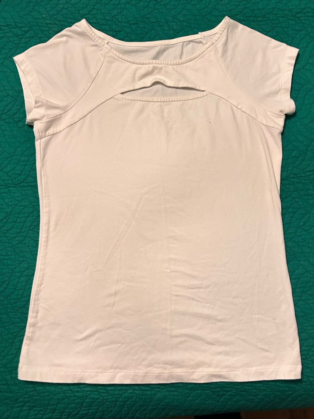 Women’s Short Sleeve Cutout Top in White
